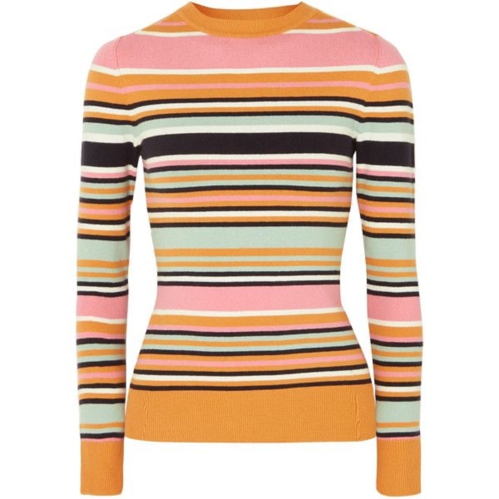 JoosTricot Silk Blend Striped Fitted Sweater